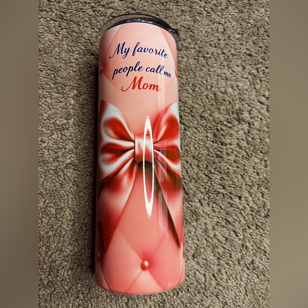 “MOTHERS DAY” Pink Mom Tumbler with Bow Design